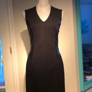 Beautiful Black dress with leather pieces